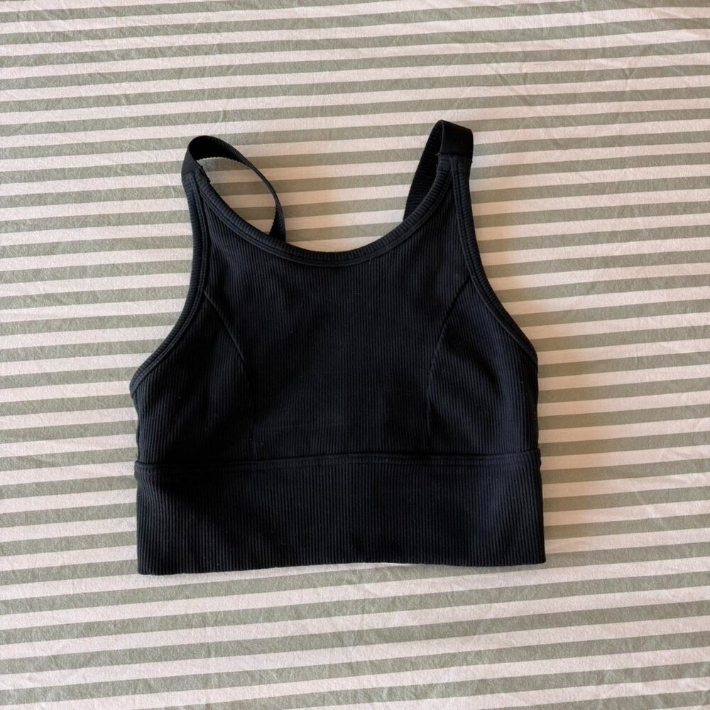 Aerie Longline Workout Top Black 227 E